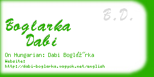 boglarka dabi business card